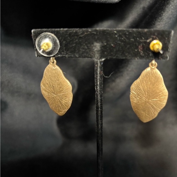 Mia + Tess Sparkle Gold Tone Drop Earrings, 2” Drop - Picture 3 of 5